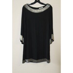 Alice + Olivia Womens Black Beaded Long Sleeve Dress M?
